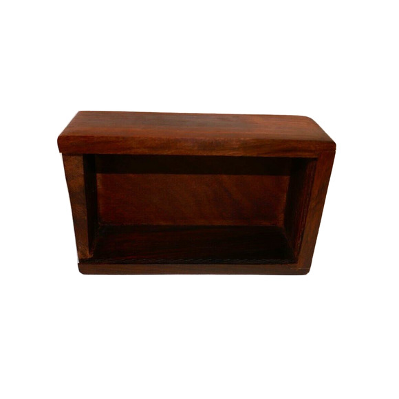 Handcarved Floral Keepsake Wood Jewelry Box With Slide open Bottom - Picture 15 of 16